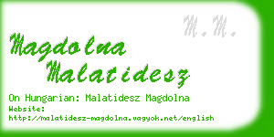 magdolna malatidesz business card